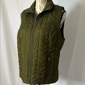 Christopher & Banks Quilted Olive Vest